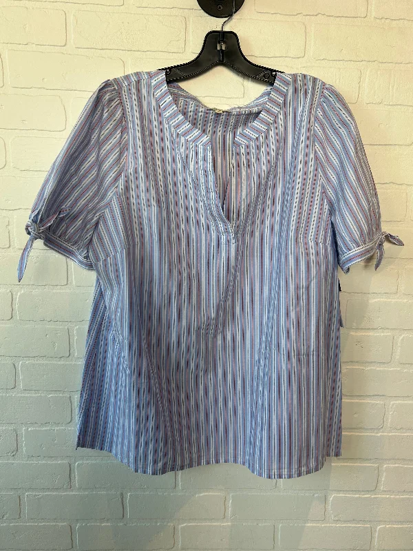 women's T-shirts made of polyesterBlue Top Short Sleeve Talbots, Size Xl