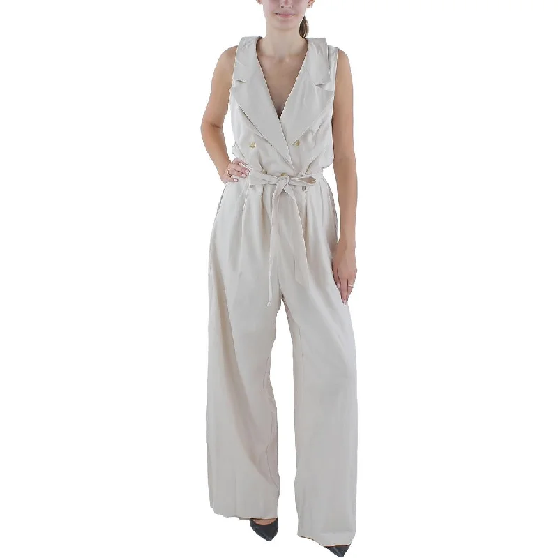 women's jumpsuits with flutter sleevesNanette Nanette Lepore Womens Wide Leg Sleeveless Jumpsuit