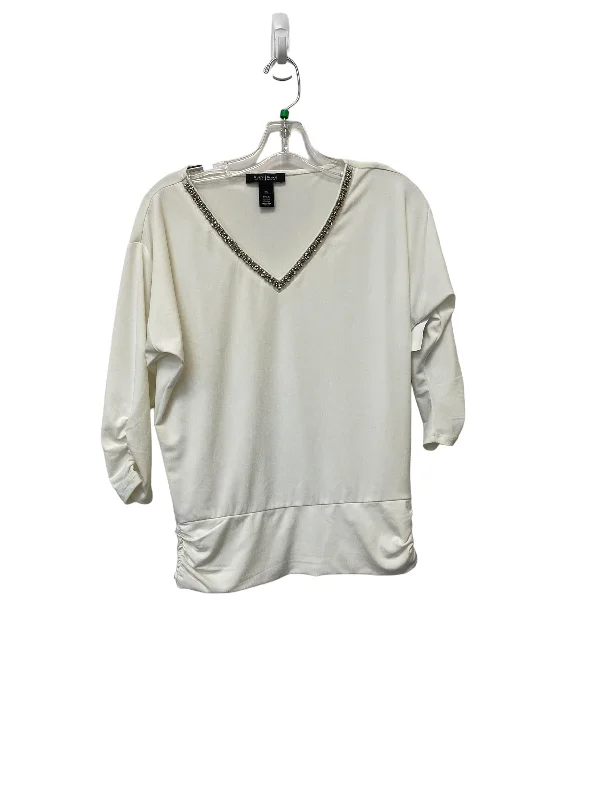 women's long sleeve tops with body-hugging silhouettesTop Long Sleeve Basic By White House Black Market In White, Size: Xs