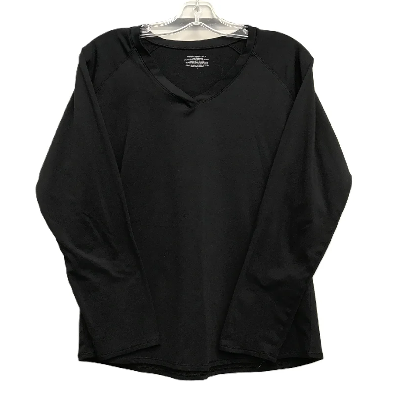 women's long sleeve tops with off-the-shoulder cutsTop Long Sleeve By Cuddl Duds In Black, Size: L