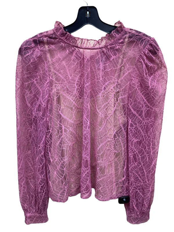 women's long sleeve tops with zippered closuresTop Long Sleeve By Wayf In Pink, Size: S