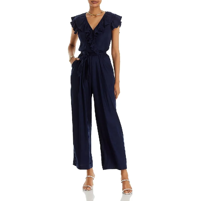 women's high-slit jumpsuitsT Tahari Womens Linen Belted Jumpsuit