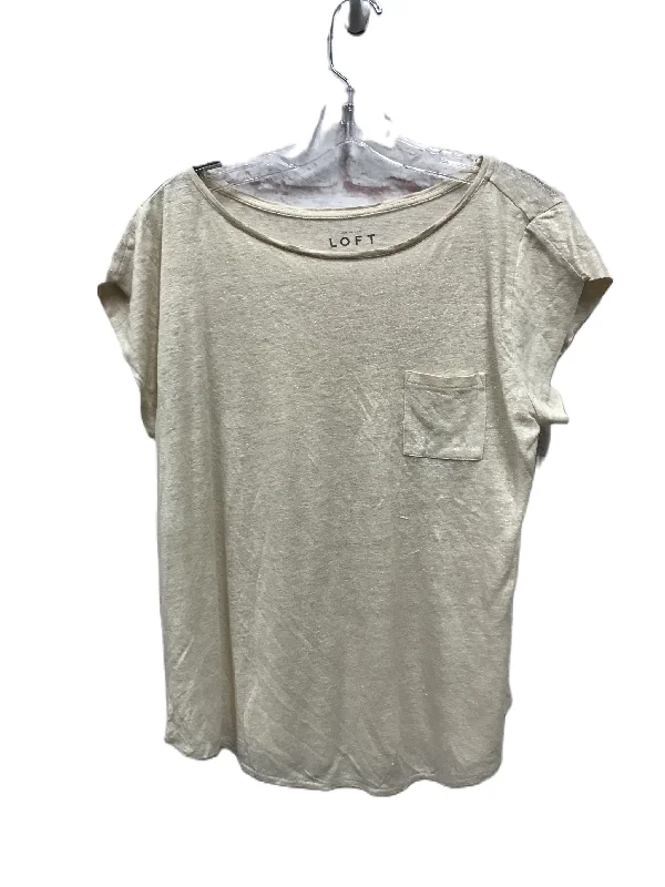 women's T-shirts for summerBeige Top Short Sleeve By Loft, Size: M