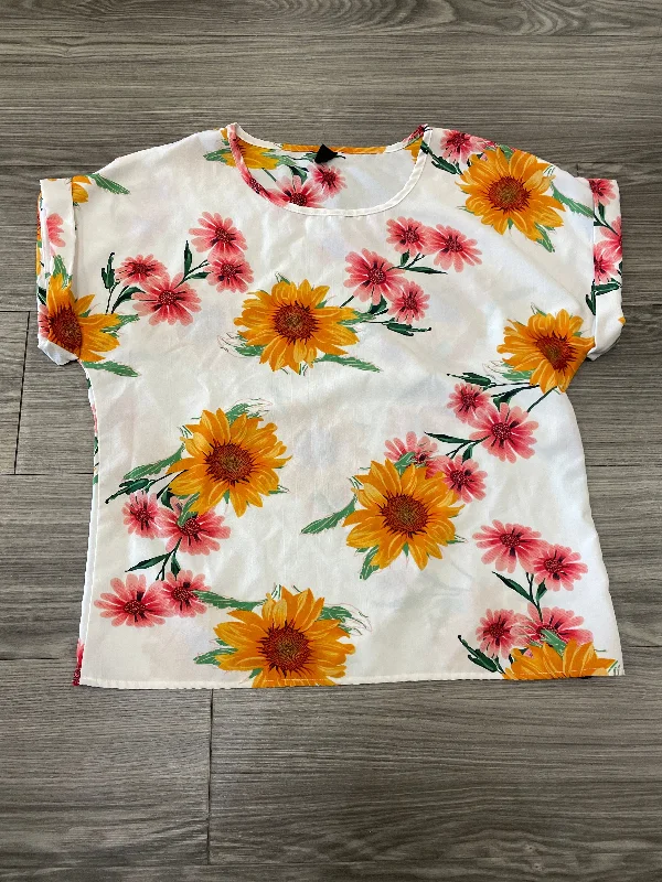 women's T-shirts for special occasionsFloral Print Top Short Sleeve Shein, Size M