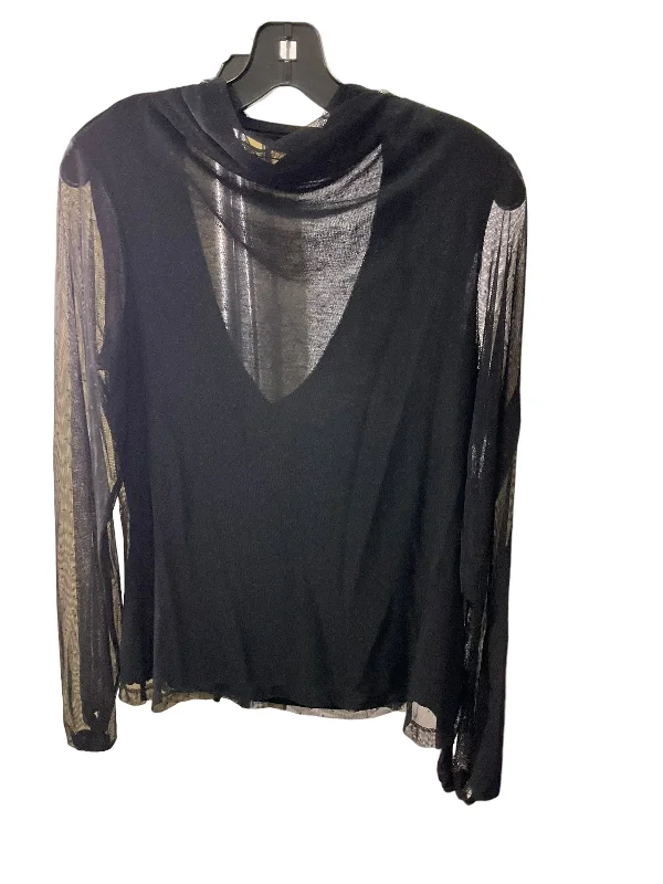 women's long sleeve tops with asymmetrical hemlinesTop Long Sleeve By Sanctuary In Black, Size: M