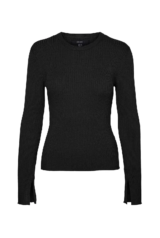 women's tops with flutter sleevesVERO MODA GOLD RIB LS PULLOVER