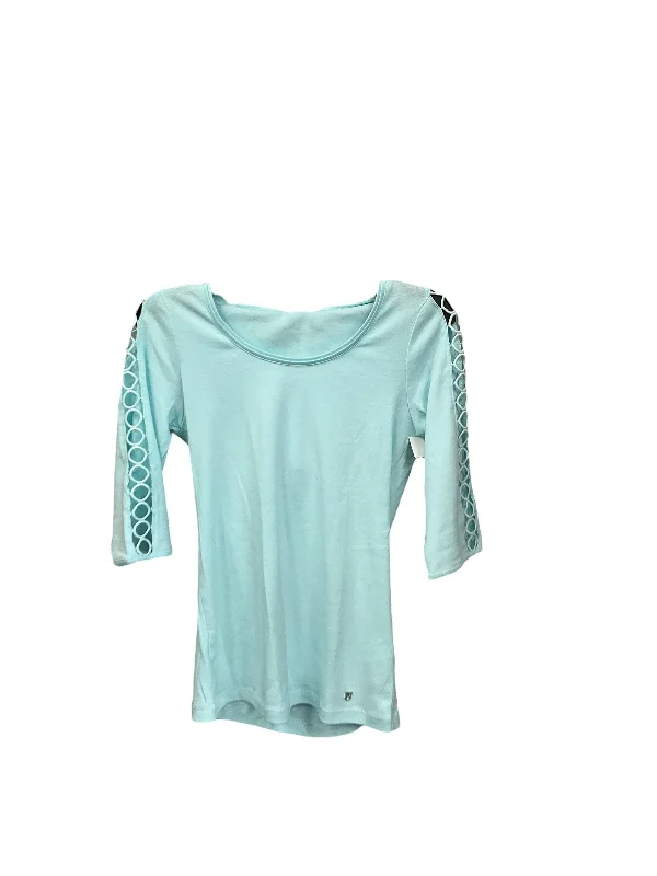 women's long sleeve tops with sheer sleevesTop Long Sleeve By Clothes Mentor In Teal, Size: Xs