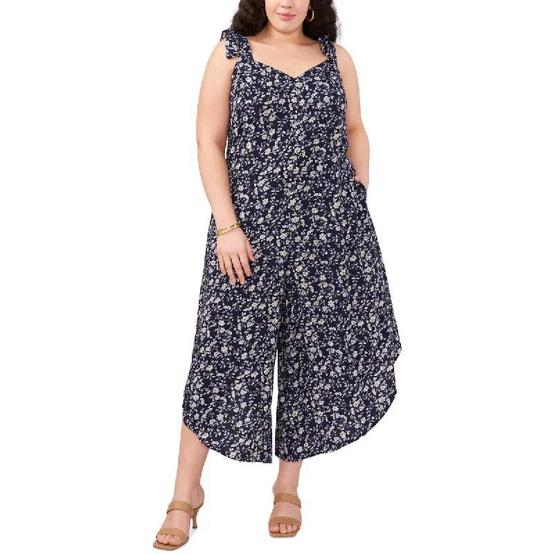 women's jumpsuits for stylish and functional fashionVince Camuto Womens Plus Floral Wide Leg Jumpsuit