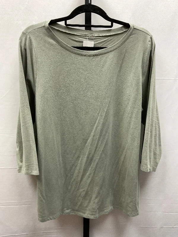 women's long sleeve tops made of cashmereTop Long Sleeve By Belle By Kim Gravel In Green, Size: L