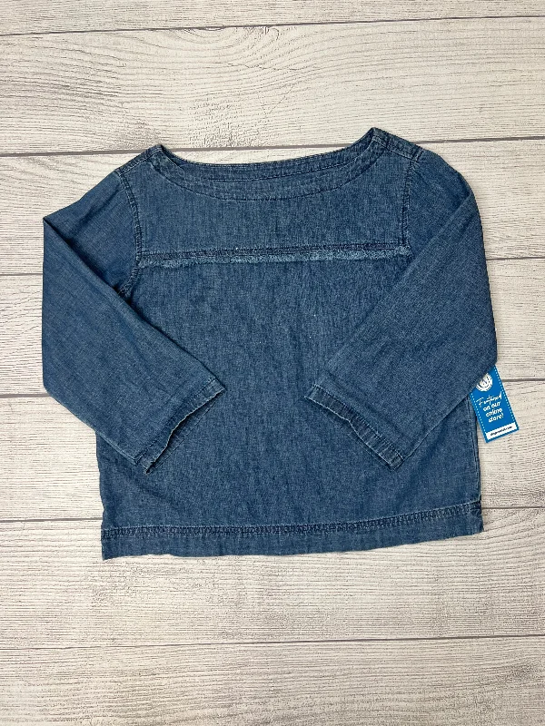 women's long sleeve tops with oversized fitsTop Long Sleeve By Madewell In Denim, Size: S