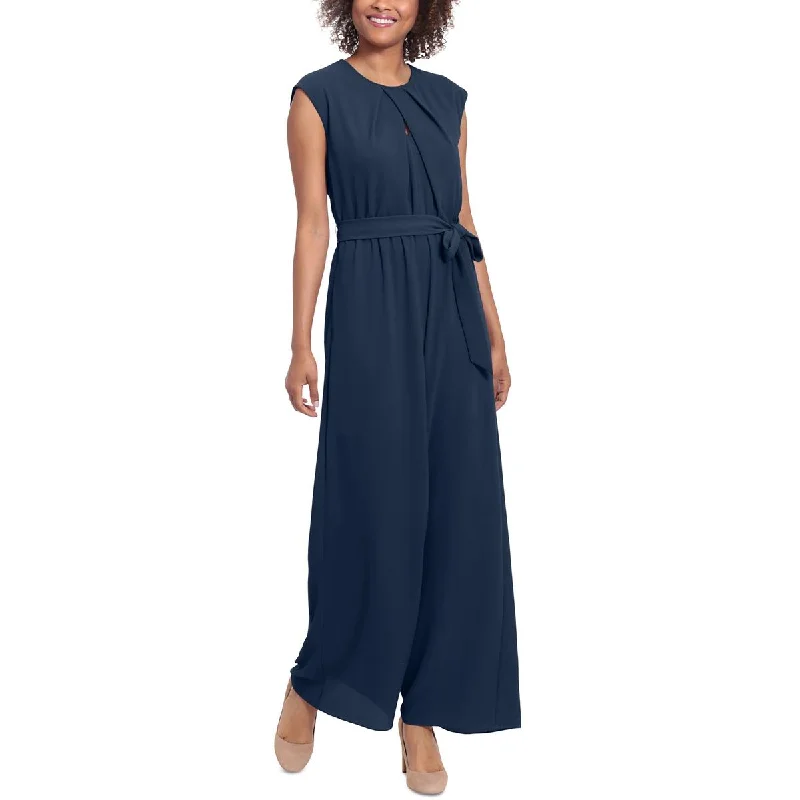 women's jumpsuits for curve-hugging stylesLondon Times Womens Pleated Wide Leg Jumpsuit