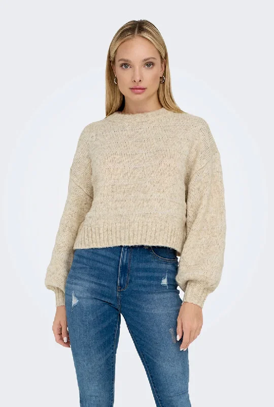 women's tops with asymmetrical designsONLY CELIA LIFE LS CROPPED KNIT