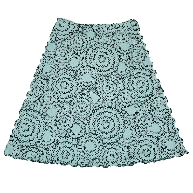 women's eco-friendly checked skirtsTourmaline Doily Jacquard Knit Bias Skirt