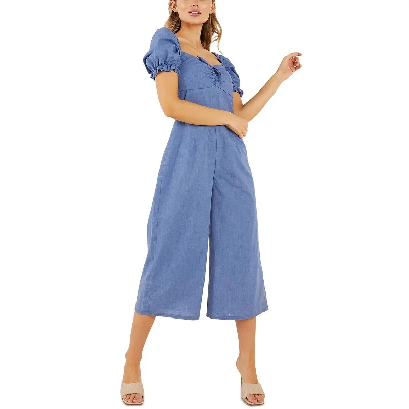 women's jumpsuits for all-day comfortQuiz Womens Cotton Puff Sleeve Jumpsuit