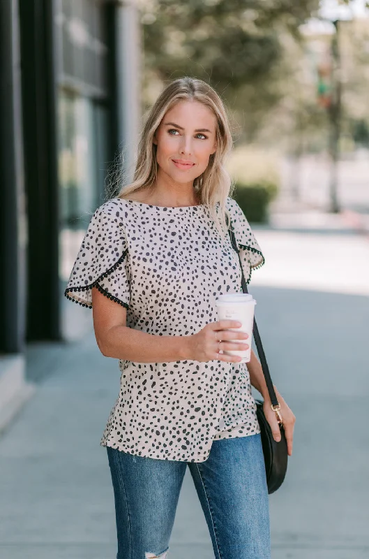 women's tops with beading accentsTegan Tulip Tee