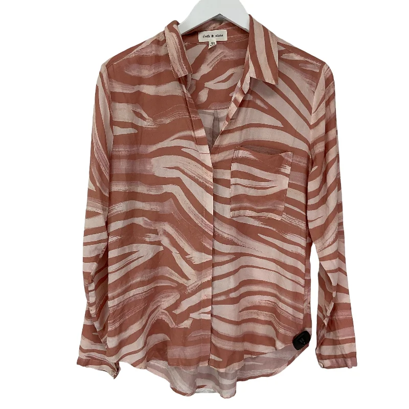 women's long sleeve tops with ethical sourcingTop Long Sleeve By Cloth & Stone In Pink, Size: S