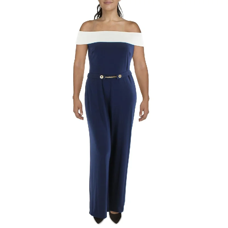 women's dressy jumpsuitsLauren Ralph Lauren Womens Two Tone Wide Leg Jumpsuit