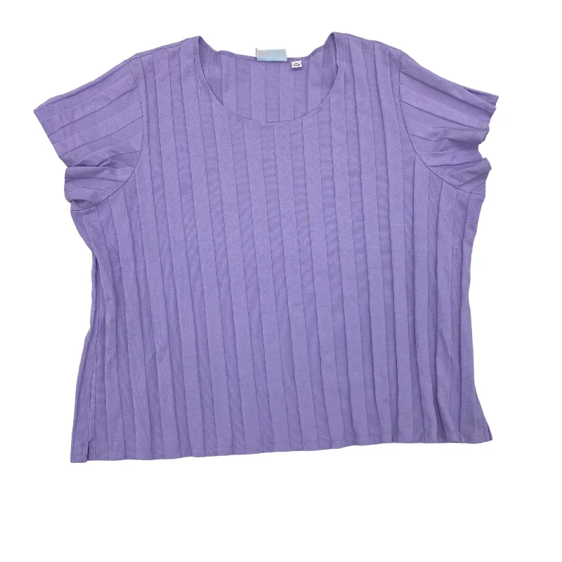 women's T-shirts with body-hugging designsPURPLE DENIM AND COMPANY TOP SS BASIC, Size 3X