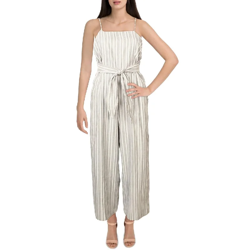 women's jumpsuits with spaghetti strapsLe Lis Womens Striped Tie Waist Jumpsuit