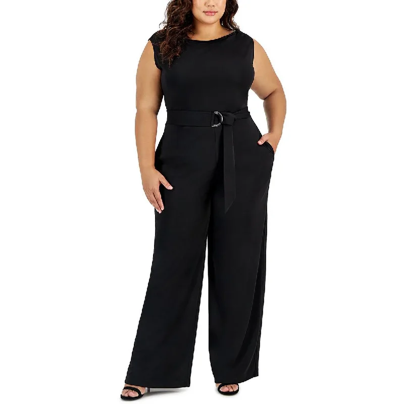 women's jumpsuits for maximalist fashionAnne Klein Womens Plus Sleeveless Wide Leg Jumpsuit