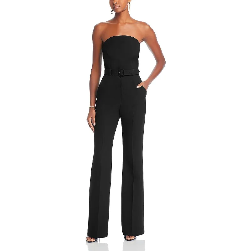 women's jumpsuits with spaghetti strapsA.L.C. Womens Kate Strapless Wide Leg Jumpsuit