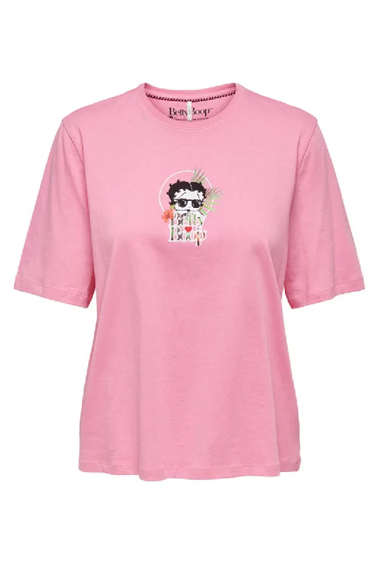 women's tops for statement-making outfitsONLY BETTY BOOP PINK BOXY TOP