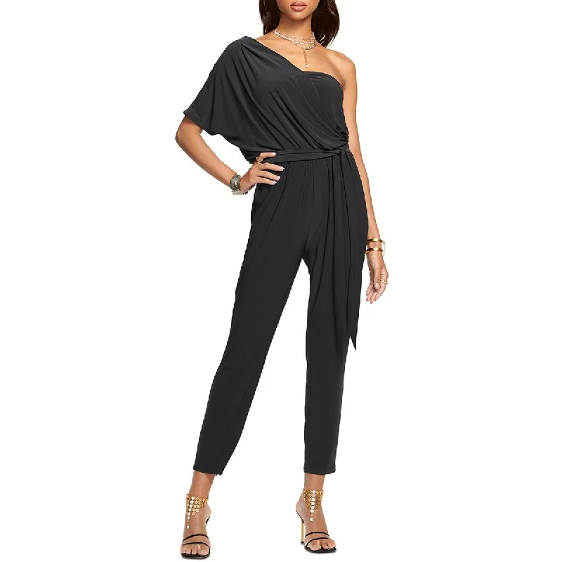 women's jumpsuits for business meetingsRamy Brook Womens Toma Tie Waist One Shoulder Jumpsuit