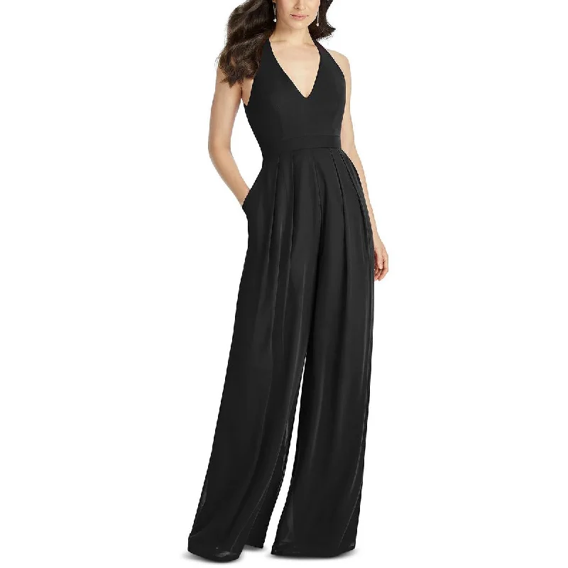 women's jumpsuits for ethical manufacturingDessy Collection by Vivian Diamond Womens Pleated V Neck Jumpsuit