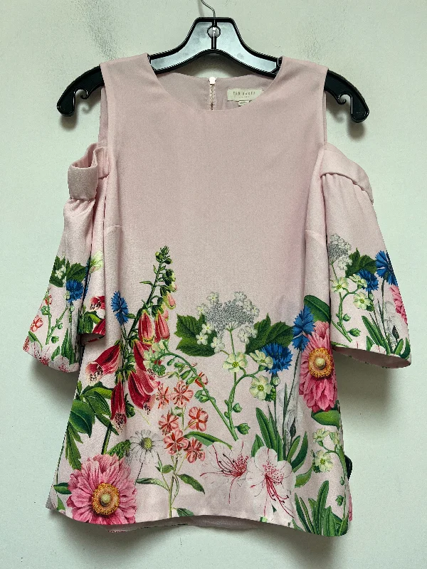 women's T-shirts for music festivalsFloral Print Top Short Sleeve Ted Baker, Size S