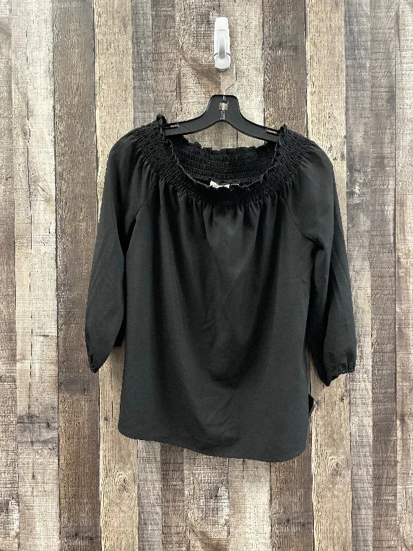 women's long sleeve tops with thermal liningTop Long Sleeve By Eva Mendes In Black, Size: M