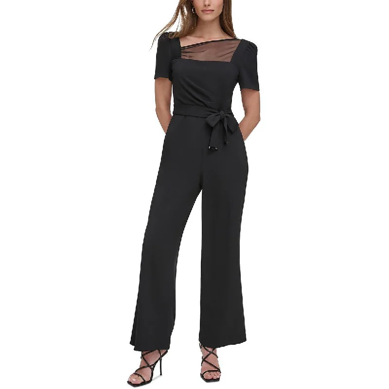 women's cozy jumpsuitsDKNY Womens Illusion V-Neck Jumpsuit