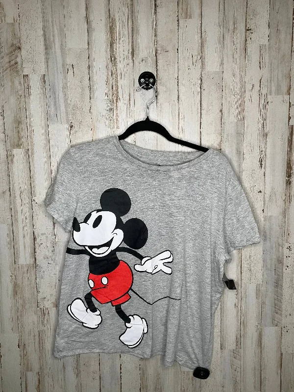 women's T-shirts with exclusive collaborationsGrey Top Short Sleeve Disney Store, Size Xl