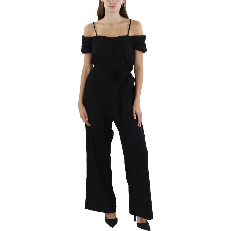 women's jumpsuits for weddingsTahari ASL Womens Wide Leg Off The Shoulder Jumpsuit