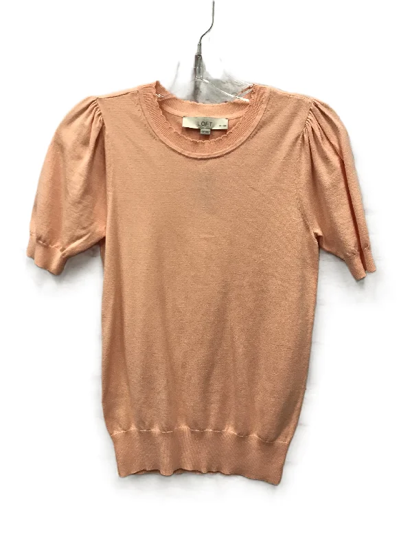 women's T-shirts with button-down frontsOrange Top Short Sleeve By Loft, Size: Petite Xxs