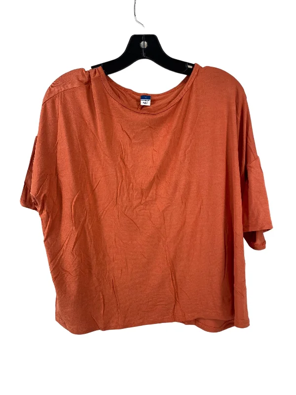 women's T-shirts with geometric patternsOrange Top Short Sleeve Basic Old Navy, Size S