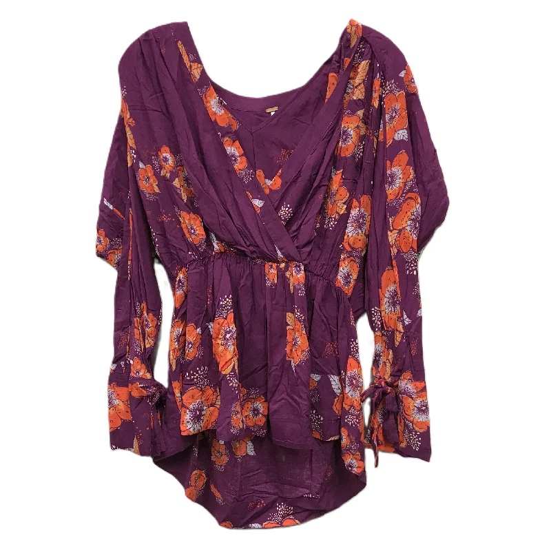 women's long sleeve tops with sustainable fabricTop Long Sleeve By Free People In Purple, Size: Xs