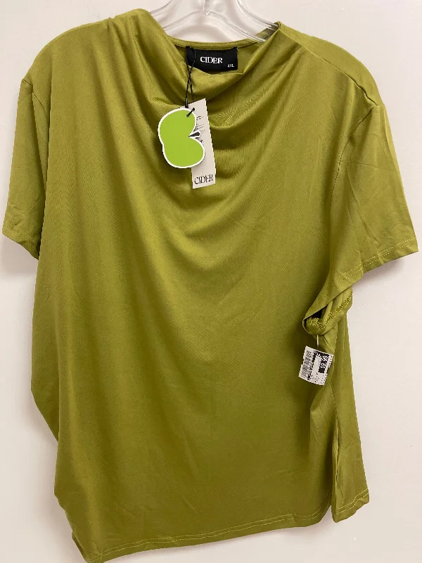 women's T-shirts for summerGreen Top Short Sleeve Clothes Mentor, Size 4x