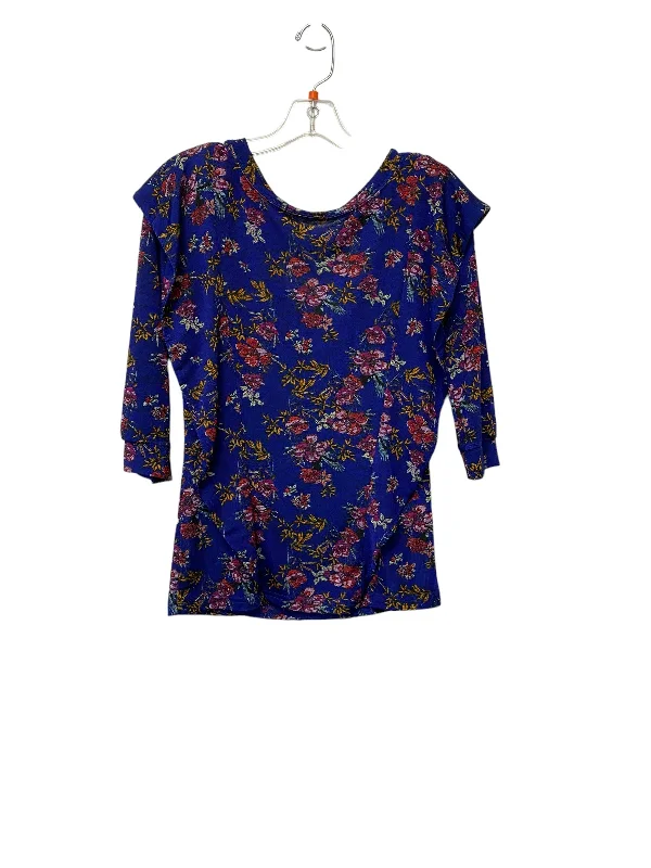 women's long sleeve tops with oversized fitsTop Long Sleeve By Free People In Floral Print, Size: Xs