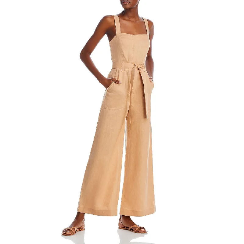 women's jumpsuits with neon colorsA.L.C. Womens Linen Square neck Jumpsuit