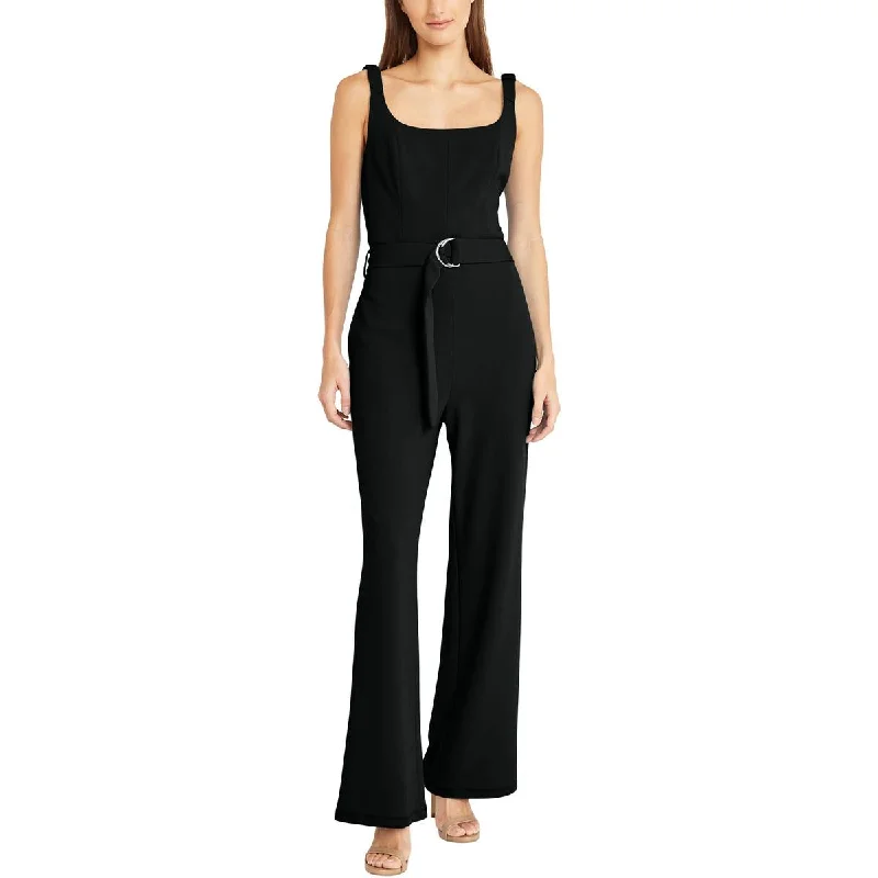 women's jumpsuits with striped patternsDonna Morgan Womens Square Neck Belted Jumpsuit