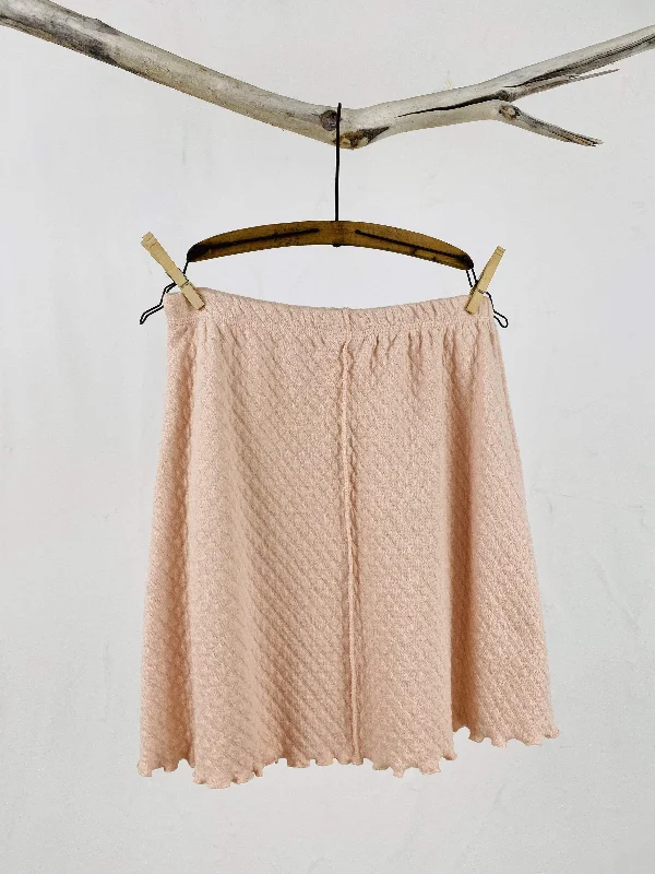 women's floral pleated skirtsPretty Pink Quilted Waffle Knit Surf Skirt