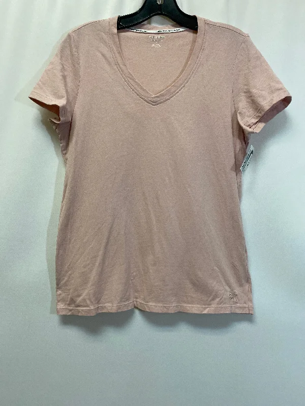 women's T-shirts with zippered closuresPink Top Short Sleeve Calvin Klein, Size M