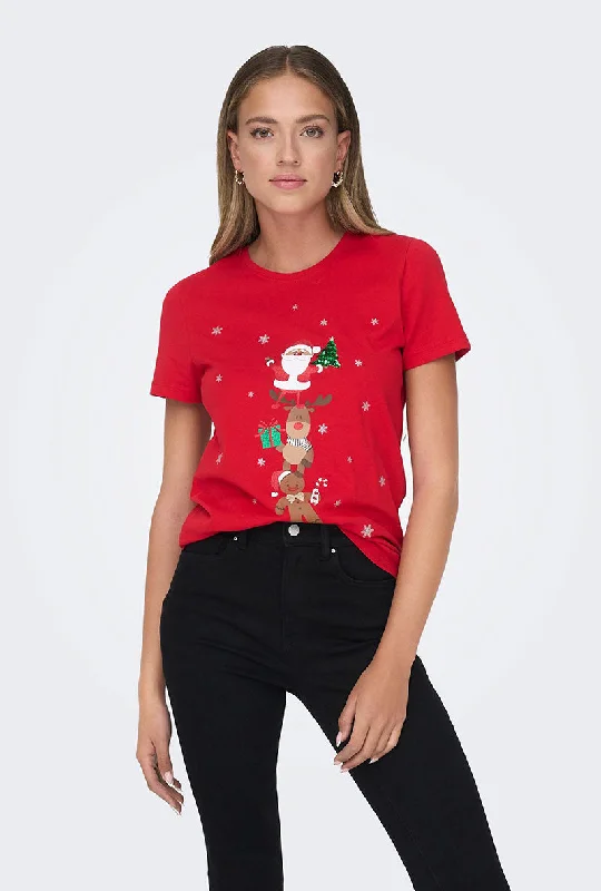 long-sleeved women's topsONLY FRIENDS CHRISTMAS SS TOP