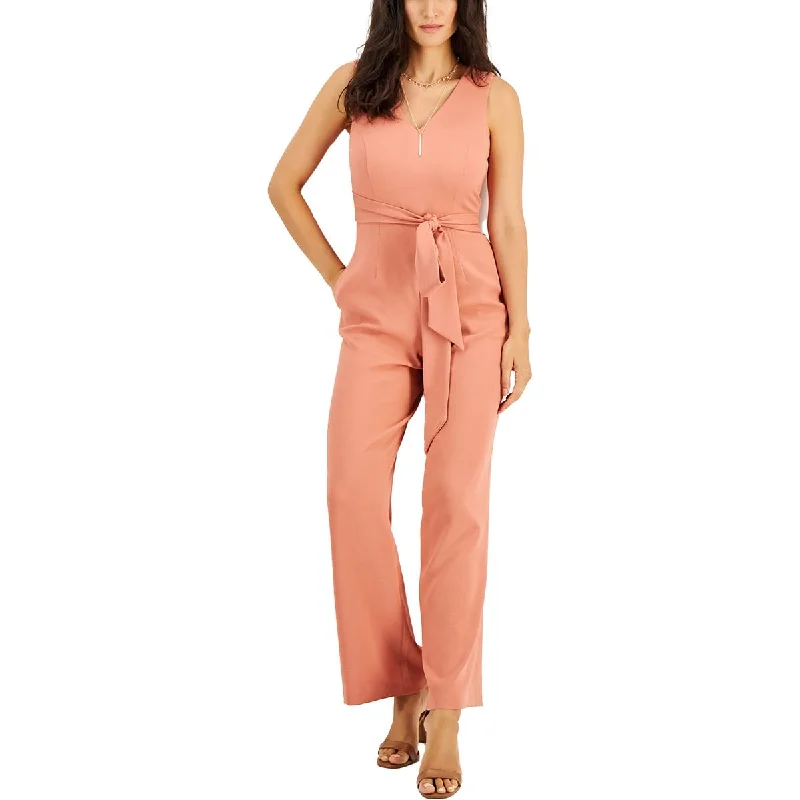 women's jumpsuits for beach outingsINC Womens Crepe Wide Leg Jumpsuit