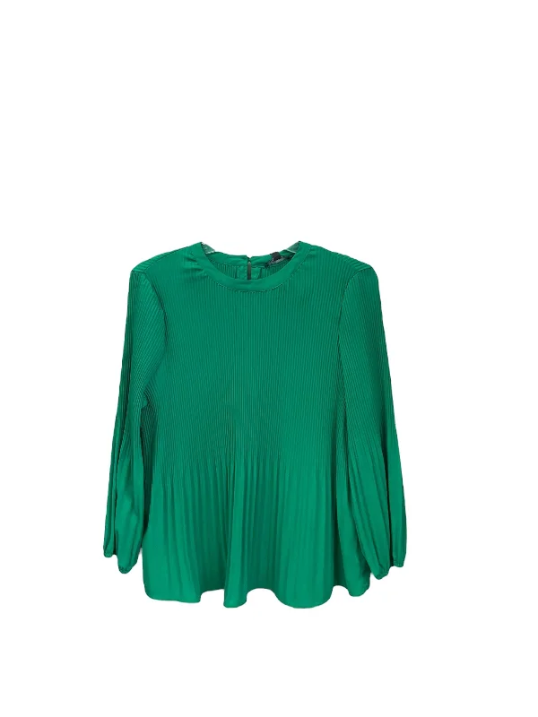 women's long sleeve tops with V-necksTop Long Sleeve By Adrianna Papell In Green, Size: S