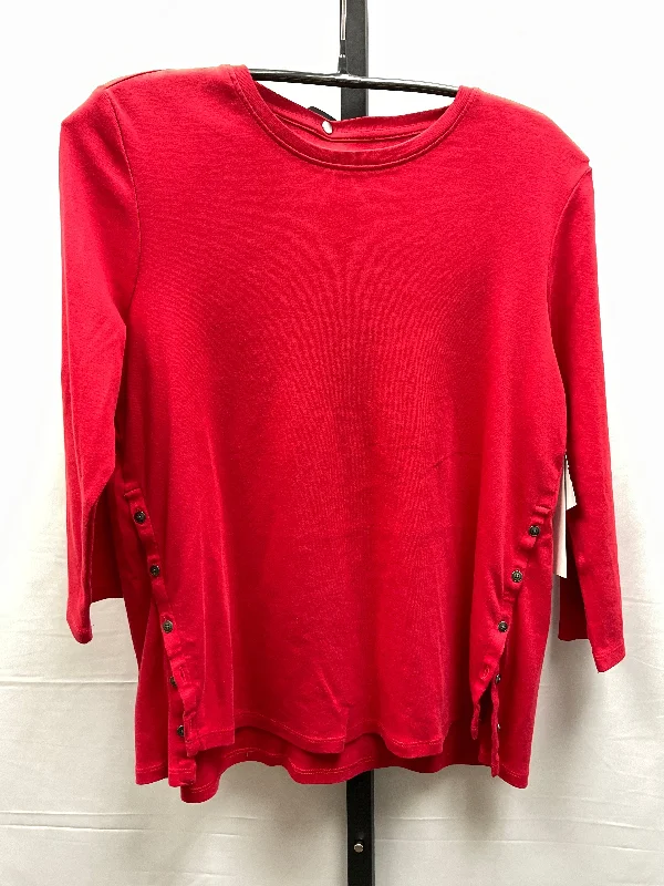 women's long sleeve tops with limited-edition designsTop Long Sleeve By J. Jill In Red, Size: Petite  M