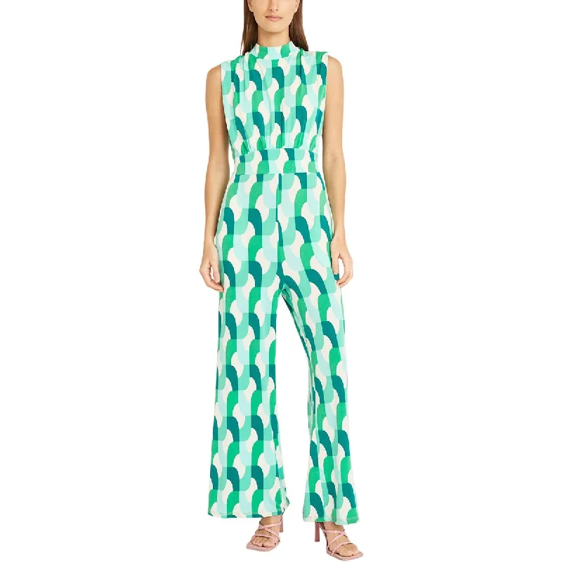 women's jumpsuits made of denimDonna Morgan Womens Tie Neck Printed Jumpsuit