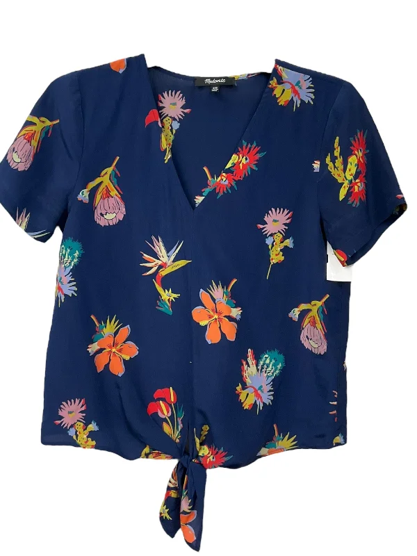 women's T-shirts with athletic fitsFloral Print Top Short Sleeve Madewell, Size Xxs