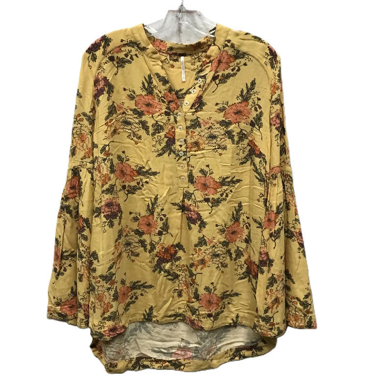 women's long sleeve tops with ethical sourcingTop Long Sleeve By Free People In Yellow, Size: S