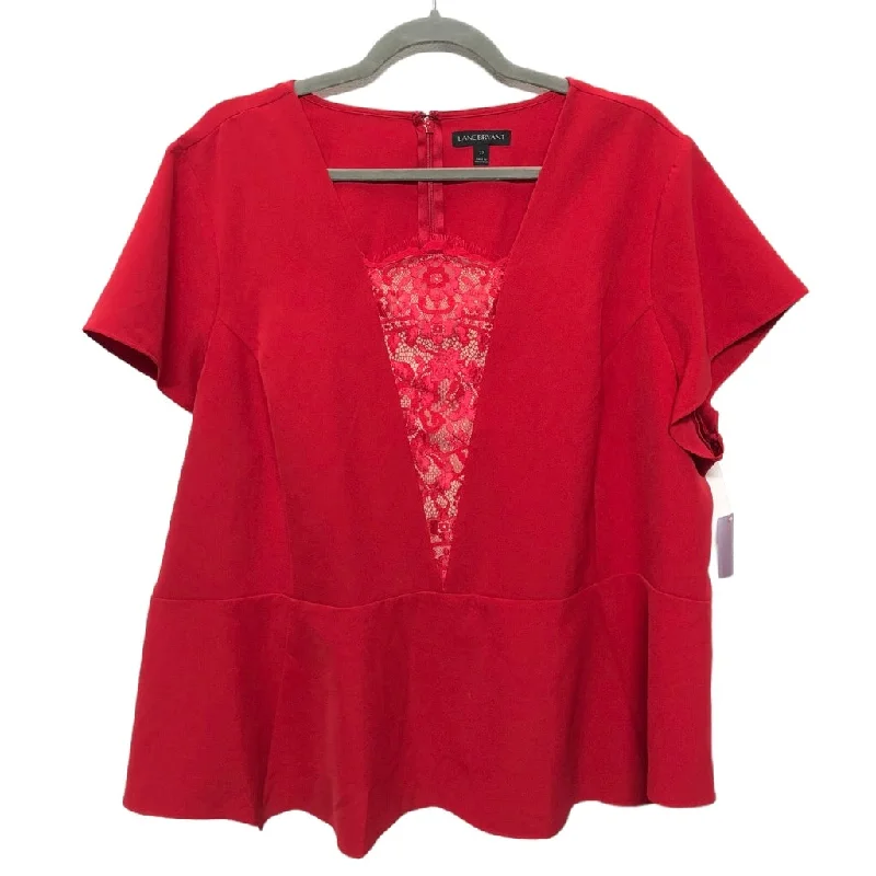 women's T-shirts with floral printsRed Top Short Sleeve Lane Bryant, Size 22